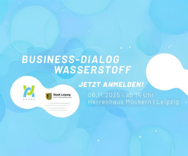 Logo Business Dialog Wasserstoff mit der Stadt Leipzig und HYPOS