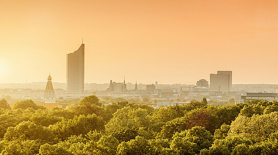 Cityscape view of Leipzig city, Saxony, Germany