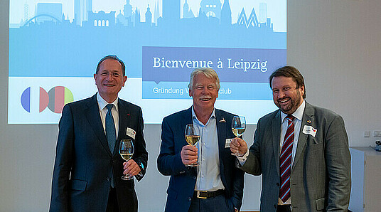 Dr. Langenfeld, Dirk Schneemann und Dr. Magerl bei der Gründung des Deutsch-Französischen Wirtschaftsclubs