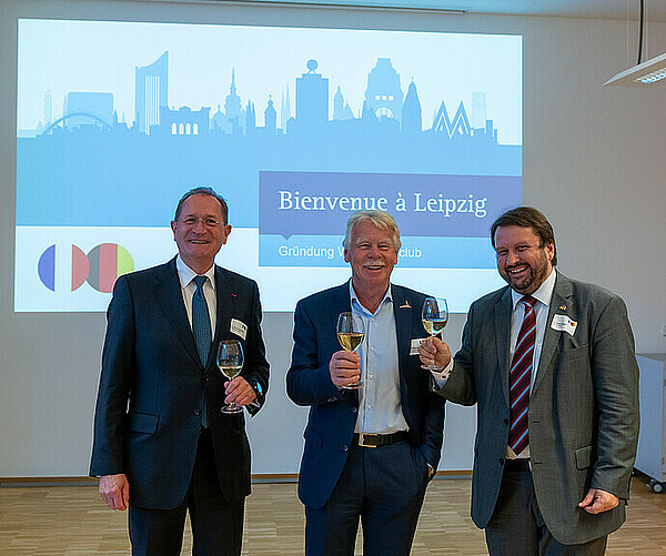 Dr. Langenfeld, Dirk Schneemann und Dr. Magerl bei der Gründung des Deutsch-Französischen Wirtschaftsclubs