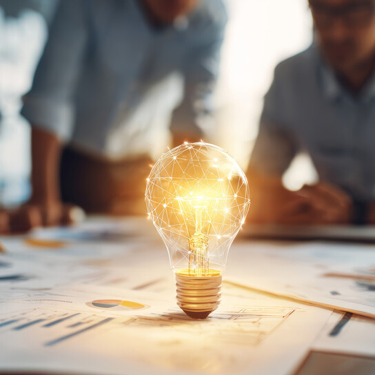Light bulb teamwork brainstorming innovation creativity business meeting idea planning office concept collaboration glowing inspiration group