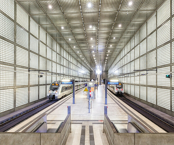 S-Bahn Leipzig City-Tunnel train railway station Wilhelm-Leuschner-Platz S Bahn in Germany