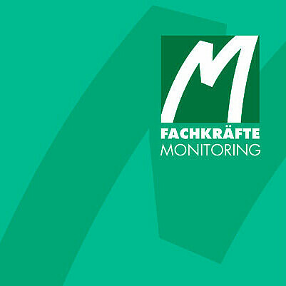 Logo des Fachkräftemonitorings auf grünem Hintergrund