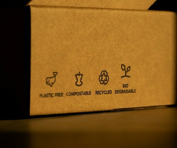 Paket mit umweltfreundlichen Symbolen