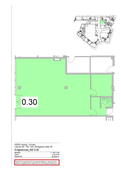 Leipzig, Stuttgarter Allee 29: Ladenlokal Grundriss