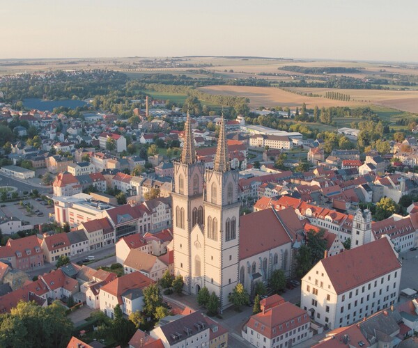 Oschatz Luftaufnahme der Stadt Oschatz