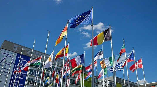 Flaggen der Europäischen Union und der Mitgliedsländer