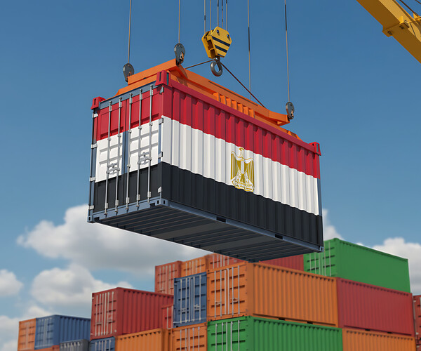 Egypt trade export import container shipping logistics global cargo freight transportation and distribution