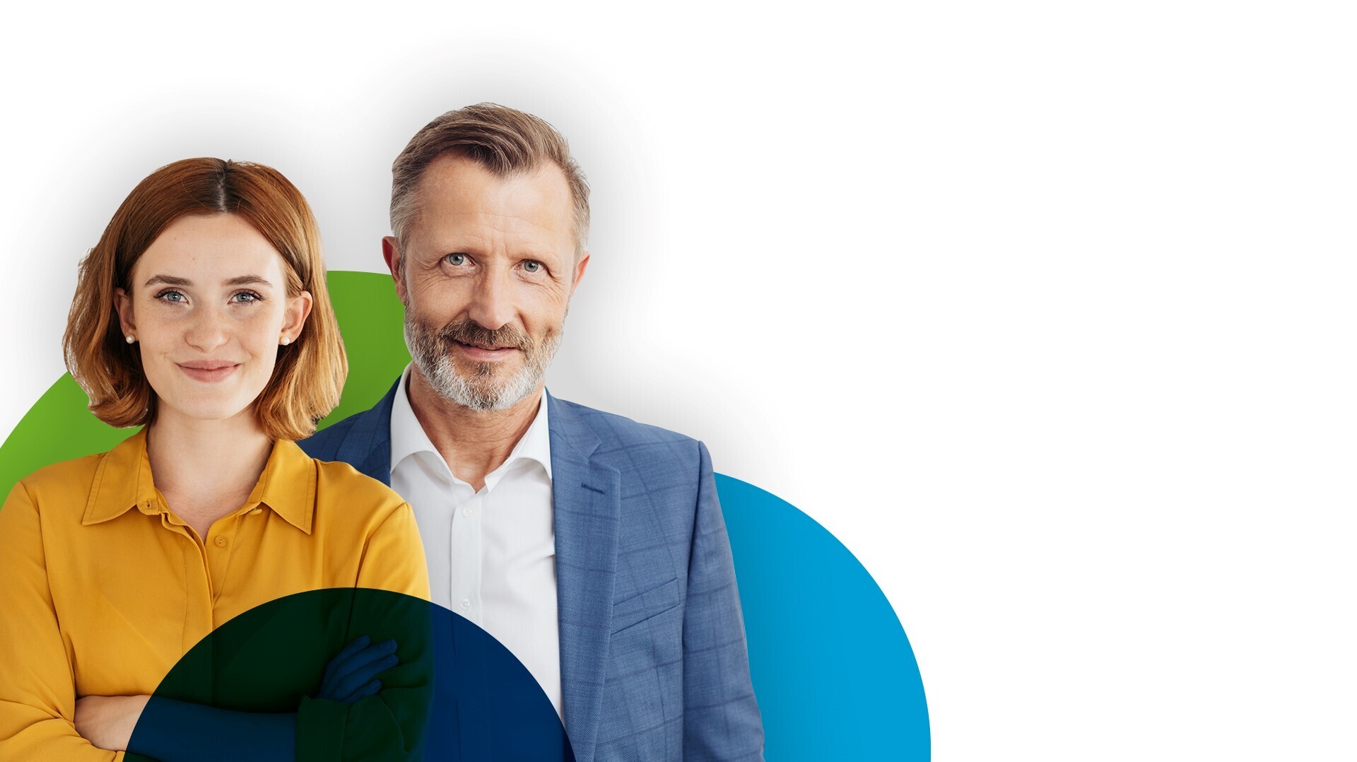 Mann und Frau lächeln