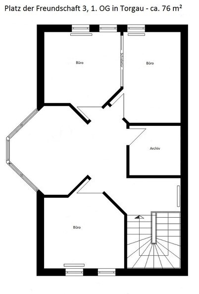 Torgau, Platz der Freundschaft 3: Grundriss 1. Obergeschoss