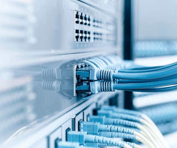 ethernet cable on network switches background