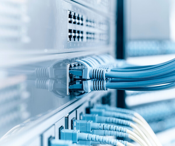 ethernet cable on network switches background