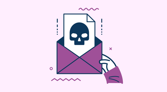 Grafik: Post oder Mail mit Todeskopf