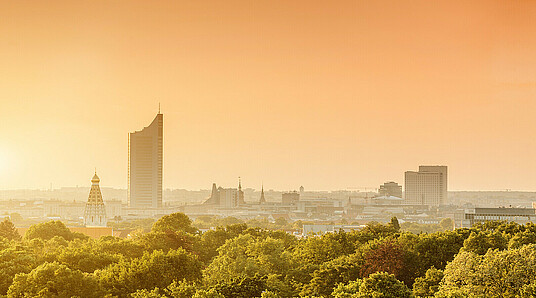 Cityscape view of Leipzig city, Saxony, Germany