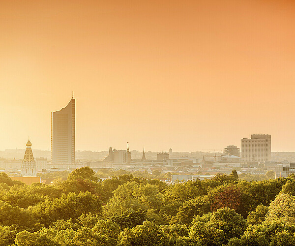 Cityscape view of Leipzig city, Saxony, Germany