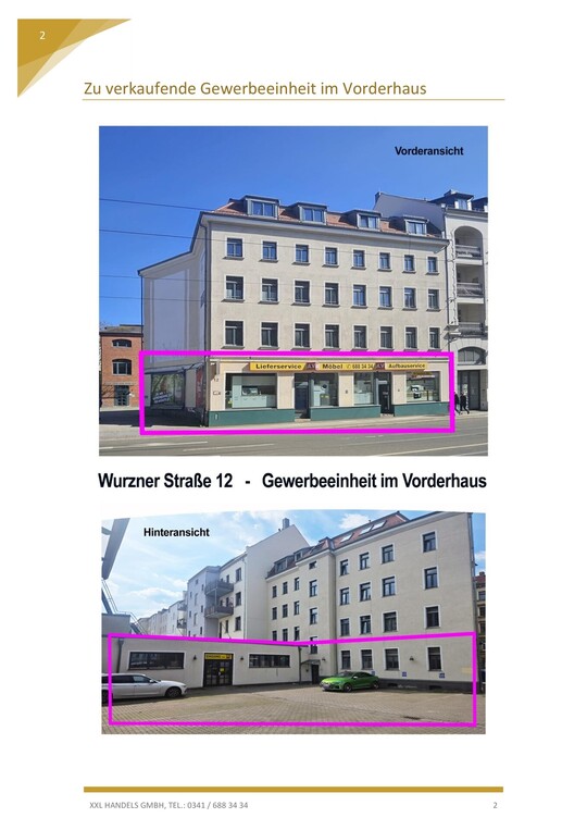 Außenansicht Gewerbeeinheit Vorderhaus