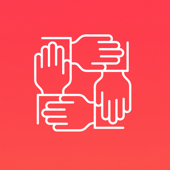 Symbolisches Icon für Zusammenarbeit