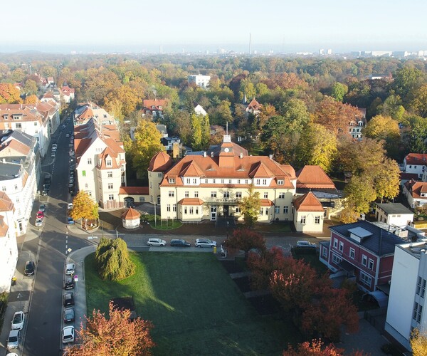 Luftaufnahme der Stadt Markkleeberg
