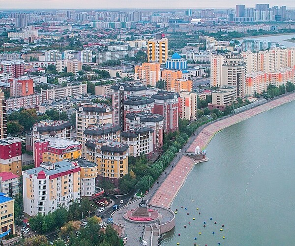 Luftaufnahme der Stadt Astana
