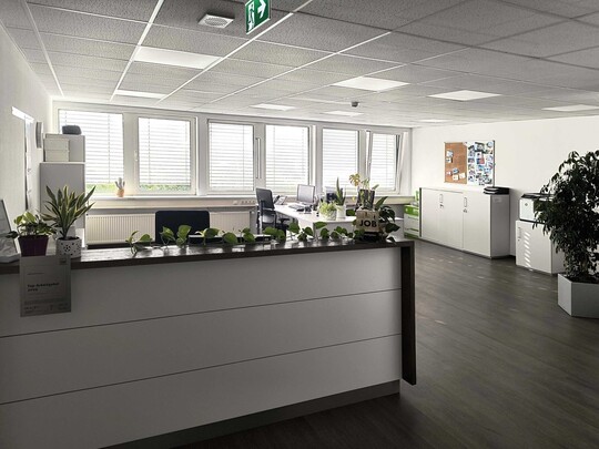 Büro mit verschiedenen Büromöbeln
