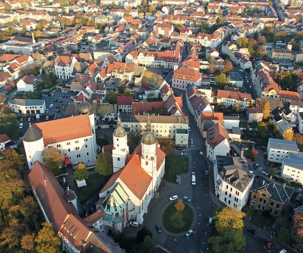 Luftbild der Stadt Wurzen