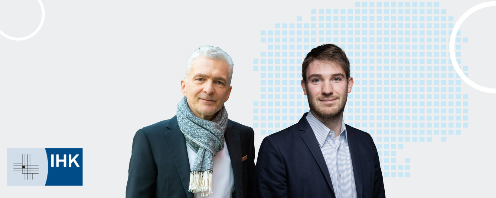 Wissenschaftlicher Manager des Projektes KI-Rechenzentrum Leipzig, Sebastian Frericks, und Dieter Lehmann, CIO der Universität Leipzig.