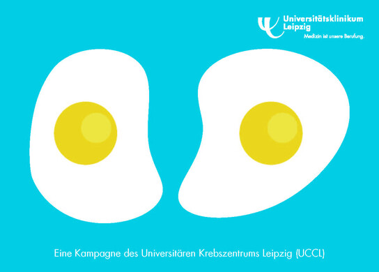 Kampagne des Universitären Krebszentrums Leipzig (UCCI) Grafik von zwei Spiegeleier - Kampagne des Universitären Krebszentrums Leipzig (UCCI)